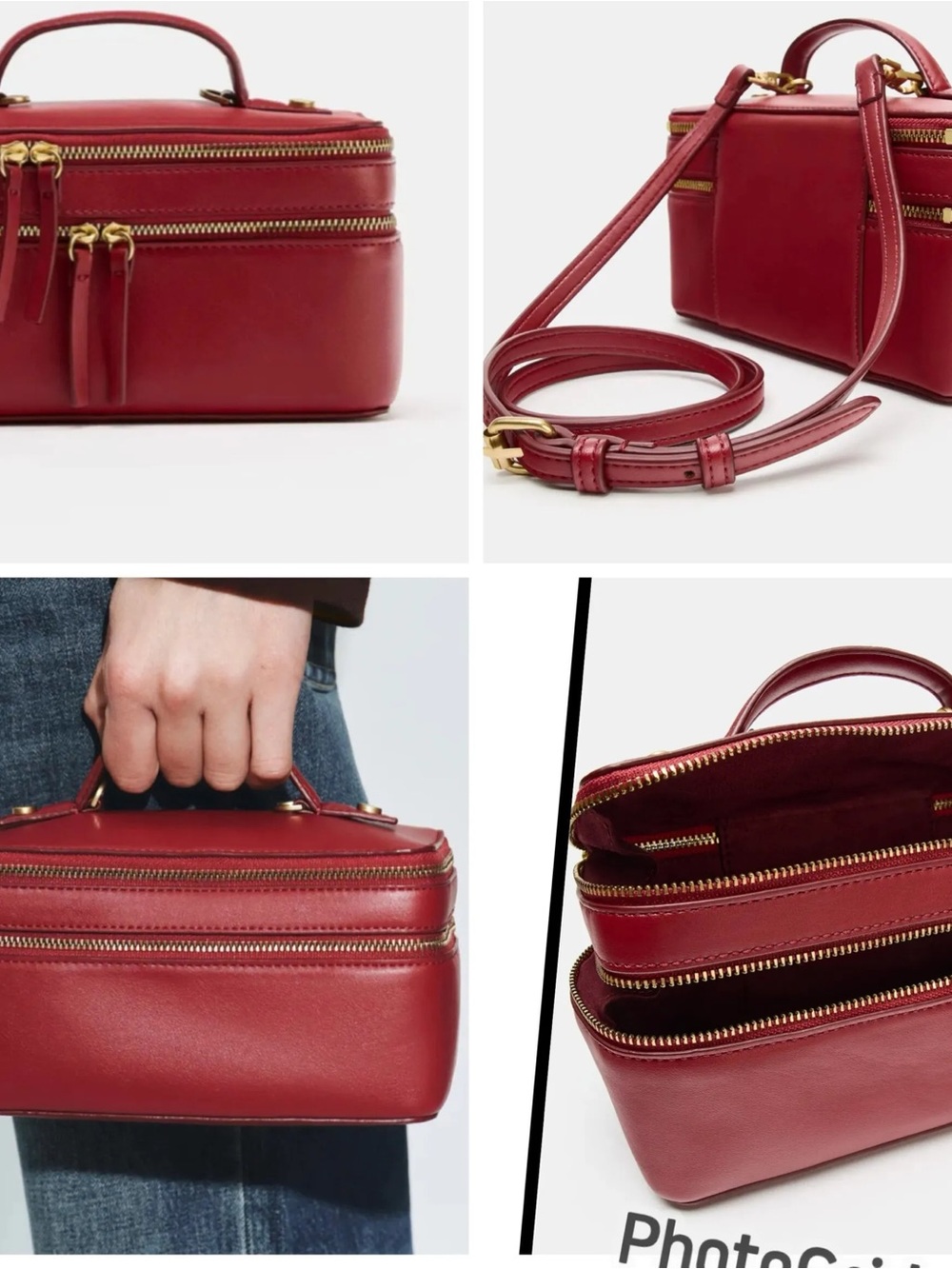 Zara Red Double-Zip Vanity Case - Picture 8 of 8